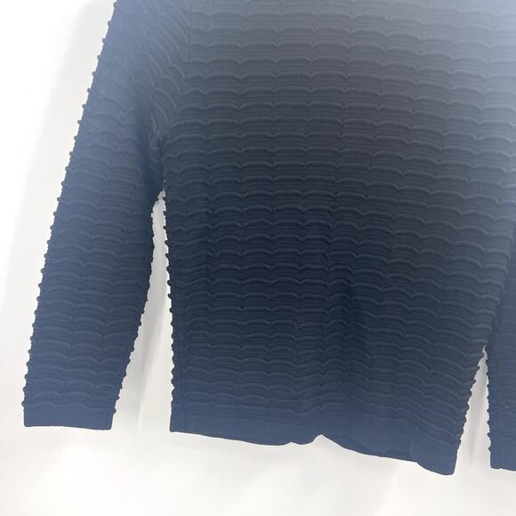 Cache Black Ribbed Cardigan Rhinestone Buttons Long Sleeve Sweater Womens XS - Picture 4 of 6